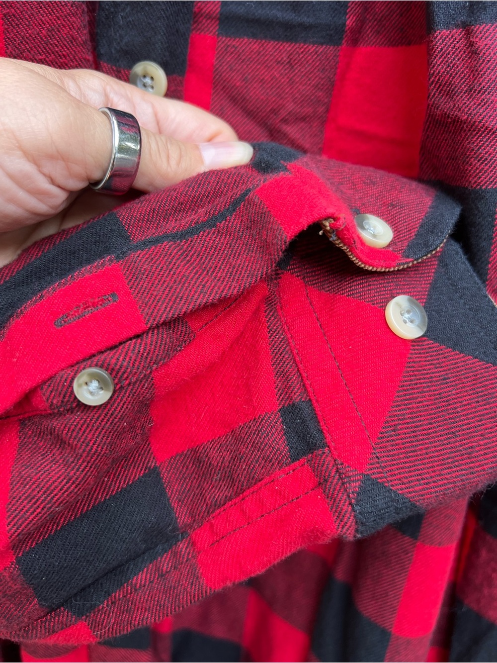 CQR Red Black Buffalo Check Flannel Long Sleeve Mens 2XL - Picture 5 of 10